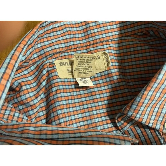 Duluth Trading Plaid Shirt Mens XL Tall Long Sleeve Button Down Wrinklefighter - Picture 9 of 9